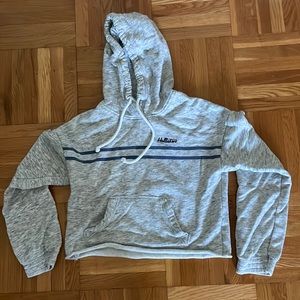 Hollister Cropped Stripe Hoodie